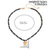 Boho Black Crystal Beads Necklace for Women Metal Heart Pendant Female Elegent Jewelry Luxury Rhinestone Choker Necklaces