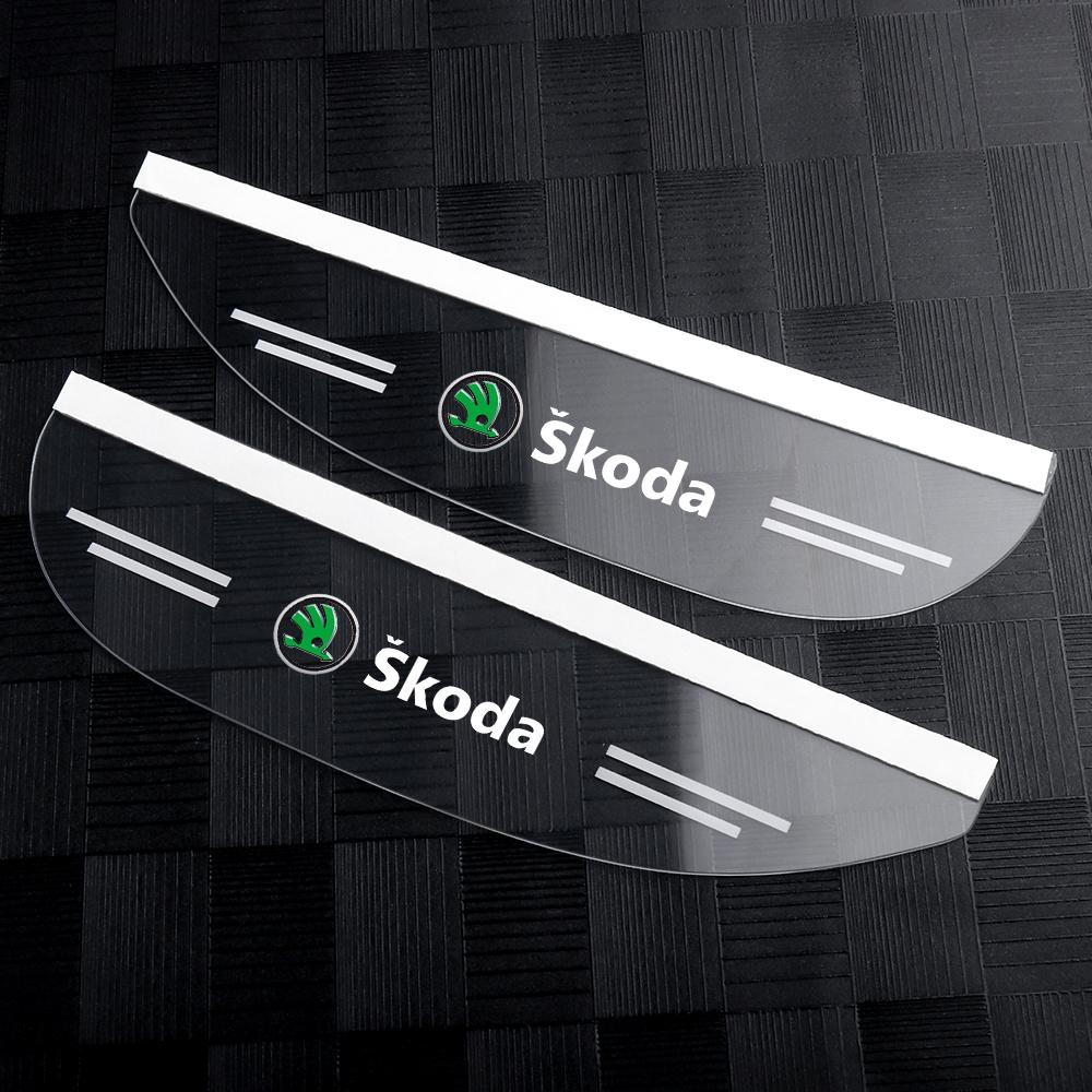 LZIE8 2 шт. Для Skoda Octavia Superb Fabia Rapid Kodiaq Scala Авто Стайлинг Защитный Козырек от Дождя на Зеркало Заднего Вида Накладка-Бровь Наклейка Аксессуары
