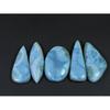 221Cts. Natural Larimar Pectolite Mix Cabochon Loose Gemstone 05 Pcs Lot C-828