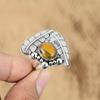 Memorial Day Sale 925 Silver Tiger's Eye Stone Promise Statement Ring Jewelry
