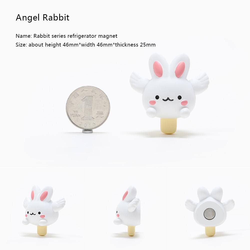 Bunny Magnetic Fridge Sticker Creative DIY Resin Cartoon Cute Personality Design 3D Home Decorations Ornaments Various Styles