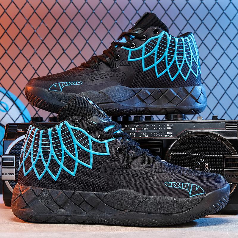 Новые баскетбольные кроссовки мужские и подростковые высокие мандариновые утки боевые ботинки на самом деле нескользящие, износостойкие, амортизирующие и с хорошим сцеплением