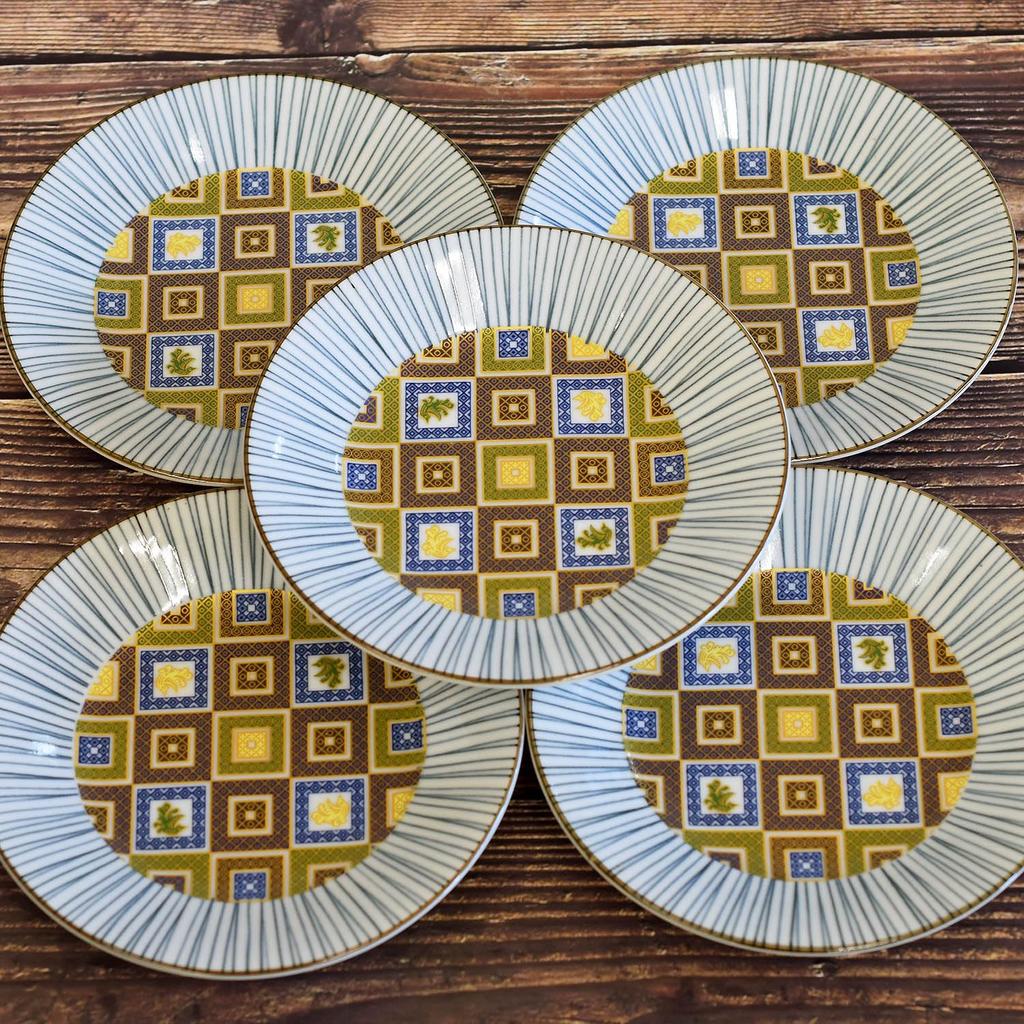 Тарелка стильная Кутани небольшой набор из камня японский сервировочный набор, сделанный в Японии, столовая посуда, посуда, тарелки, 5, тротуар, керамика, столовая посуда, тарелка,