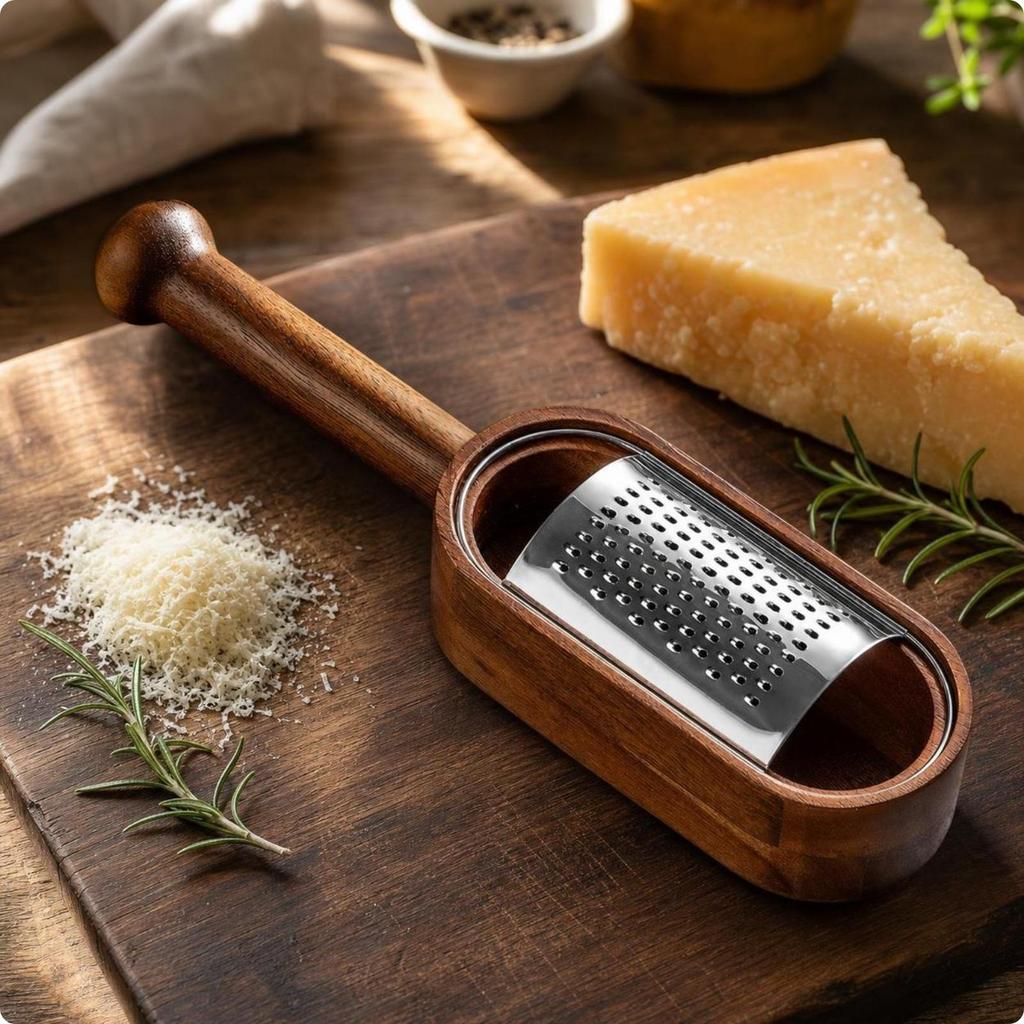 Ручная сыротерка с деревянной рамой Компактный кухонный инструмент Долговечная