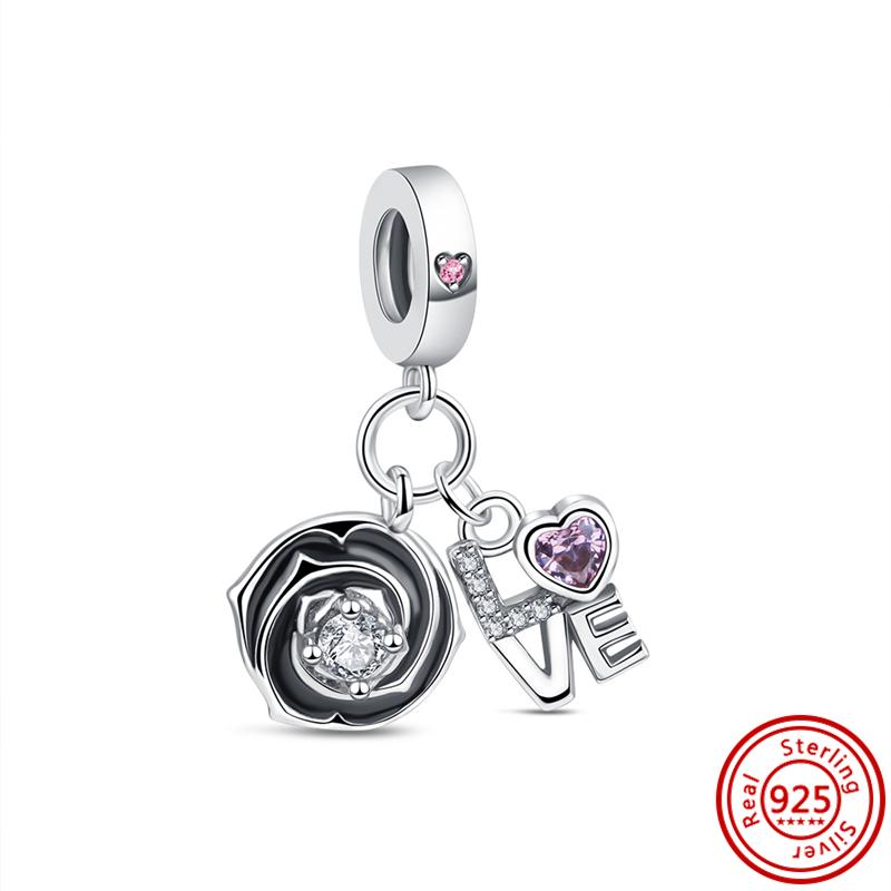 Распродажа 925 пробы серебряные бусины в форме сердца для замков, подвеска, подходит для оригинального браслета с подвесками, ювелирные изделия, подходящие для девушки, жены, подарок