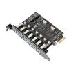 Chenyang 7 Port 1X To 7 USB Hub PCI Express Expansion Card Adapter with 120mm Slot Bracket PCI-E 3.0 PCI-E