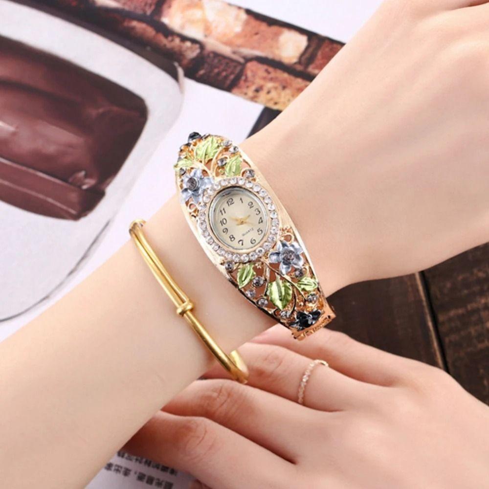 Quartz Movement Flower Watch Alloy Quartz Bracelet Wristwatch Casual Occasion