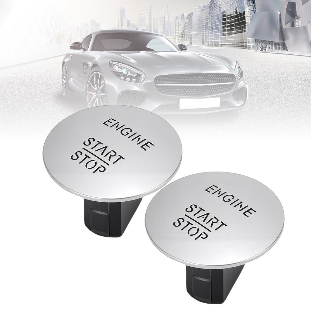 2 шт. Кнопка запуска двигателя, серебристый цвет, сменная кнопка Start Stop Keyless Go с легкой установкой, для детали автомобиля с номером 2215450714