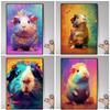 Abstract Colourful Cute Animal Guinea Pig Poster Print Modern Canvas Painting Wall Art for Living Room Home Decor Mural