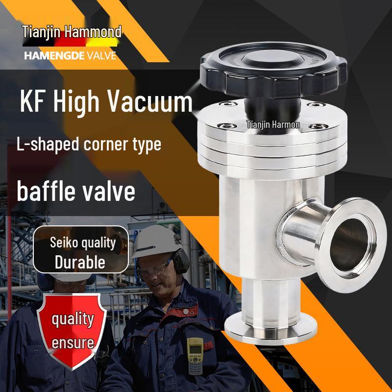 Hammond GDJKF50 L-Type 304 SS Manual High Vacuum Angle Valve with Quick Connect