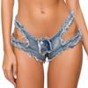Women Low Waist Ripped Denim Shorts Super Short Panty Nightclub Girl Performance Hot Pants Jeans