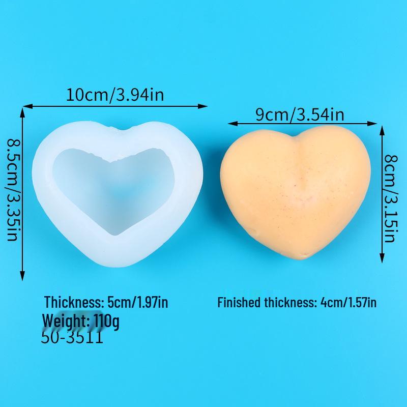 Силиконовая 3D форма в виде сердца для изготовления освежителя воздуха в машину, свечи, игрушки-пищалки и декора ко Дню святого Валентина.