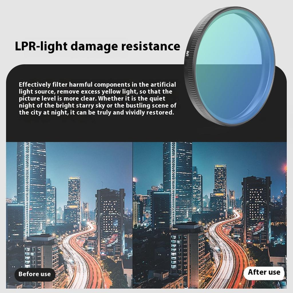 Action Camera Light Pollution Reduction Filter Fit for Action 4 5 Pro Multi Coated Optical Glass LPR Filter
