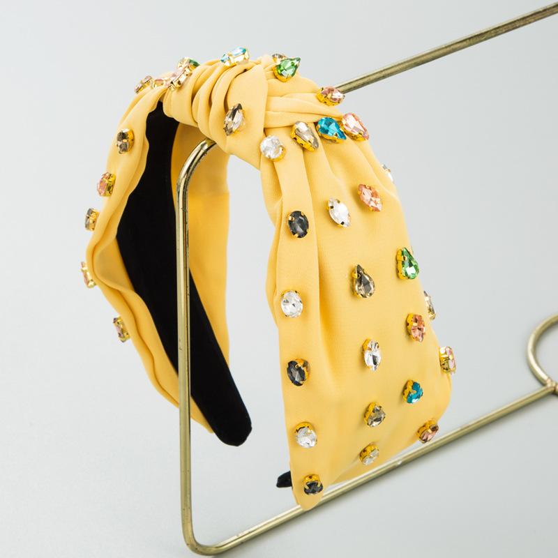 Повязка на голову высокого качества, полный воротник, женский многоцветный широкий обруч для волос с узлом