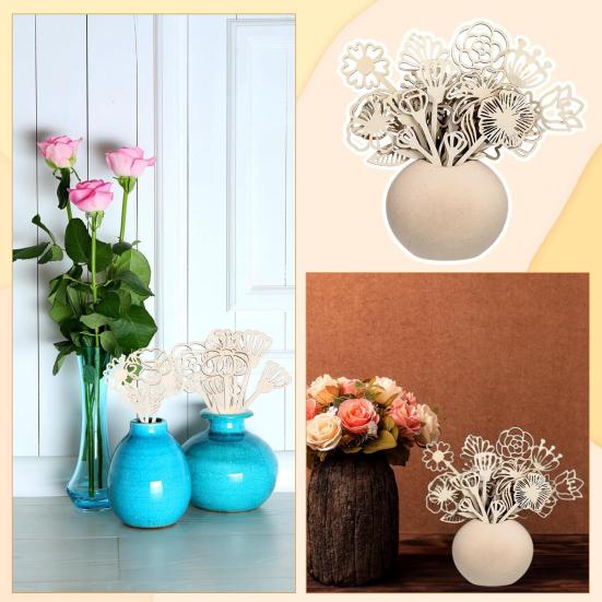 Деревянные декоративные фигурки полевых цветов для раскрашивания, таблички со стеблями, букет цветов в стиле бохо для дома, дня рождения, праздника, художественного оформления детской комнаты и спальни своими руками.