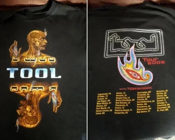 Группа Tool Тур 2002 Черная футболка с коротким рукавом Унисекс Графическая Новая Горячая S-5XL