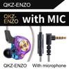 QKZ Super Bass Wired Earphones ENZO Headset 3.5MM In-Ear Earbuds With HD Microphoen Noise Cancel Headphone Cable Control