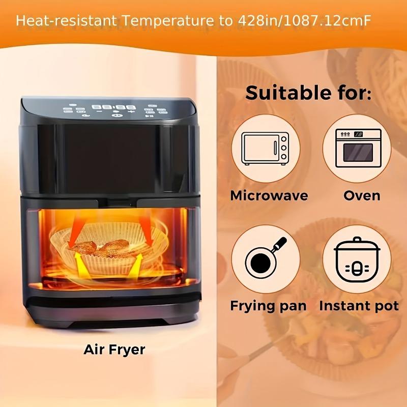 100 шт круглые бумажные вкладыши для фритюрницы, 7,9 дюйма, одноразовые большие для корзин емкостью от 5 до 8 квартов, неотбеленная антипригарная маслостойкая пергаментная бумага