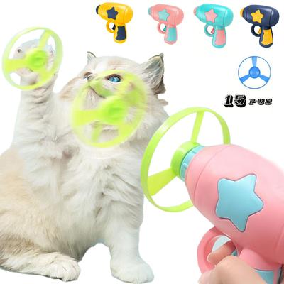 Новая игрушка для кошек, интерактивная игрушка для дрессировки кошек и собак, пусковая установка с 15 летающими дисками, мини-катапультой, игрушками для домашних животных, аксессуарами для кошек