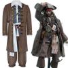 Captain Jack Sparrow Cosplay Costume, Adult Pirates of the Caribbean Halloween Party Outfit
