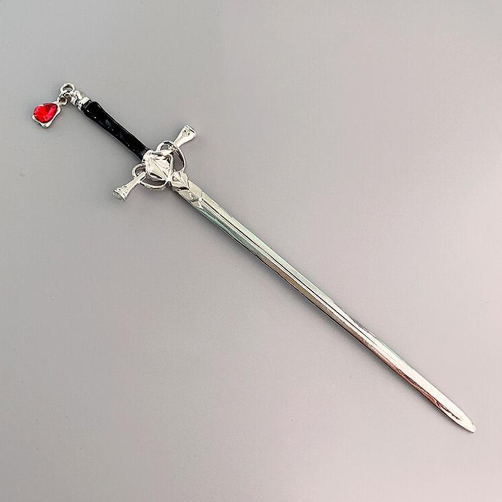 Красивый панк-рубиновый кулон-меч, шпилька для волос, головной убор, палочка для волос с кисточками, аксессуары для волос для маскарадов