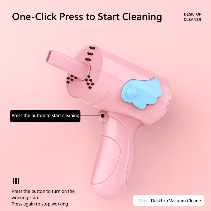 Настольный пылесос для пыли, портативная подметальная машина для стола, беспроводной пылесос, чистящие средства для рабочего стола, мини-пылесос, мультяшный очиститель