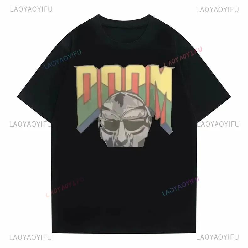 2024 Смешные мужские футболки Певица Mf Doom Madlib Madvillain Двусторонние топы Мужская хип-хоп одежда Повседневный стиль Графические футболки