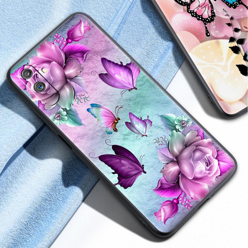 Мягкий чехол для Oppo Realme 8 C21Y C21 GT Neo 2 Pro 3 7 9 Pro 8i 6 C11 9i C35 C15 C12 C3, чехол для телефона с бриллиантами, цветами, бабочками