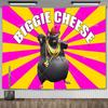 Гобелен с мемом Biggie Cheese Каваи Аниме Крыса Гобелен Настенный Эстетический Декор Комнаты Баннер Украшение Дома Макраме Рождество