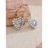 Yhpup Heart Imitation Pearls Stainless Steel Fashion Lover Stud Earrings Prevent Allergy Metal Exquisite Waterproof Jewelry Gift