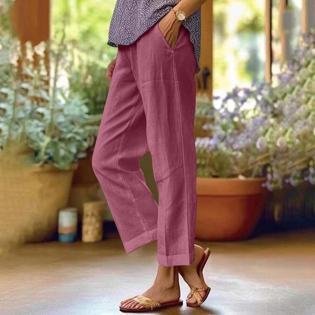 2023 Women's Cotton Linen Loose Straight-Leg Casual Fashion Pants