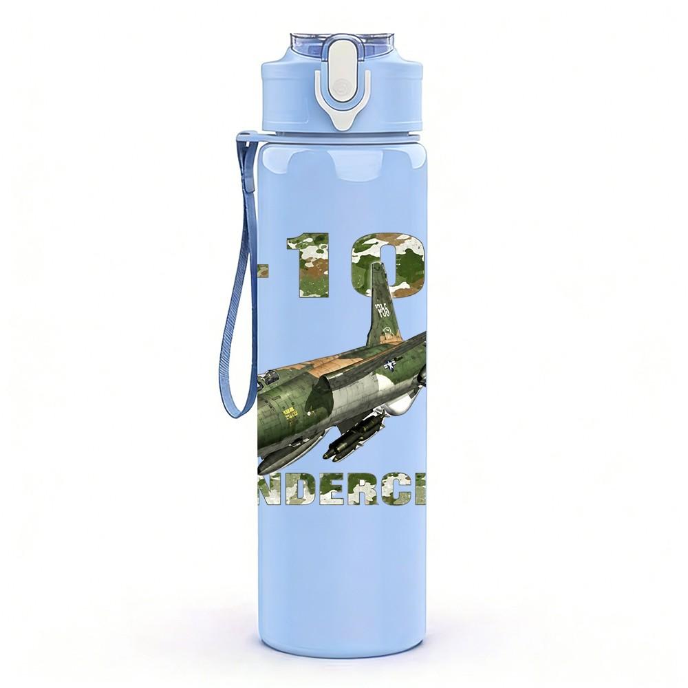 1PC F-105 Plane Jet 750ml sports water bottle leakproof straw lid outdoor office home