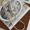 Simulated Pearl Long Necklace Multi-layered Sweater Chain Women's Necklace  Jewelry Accessories