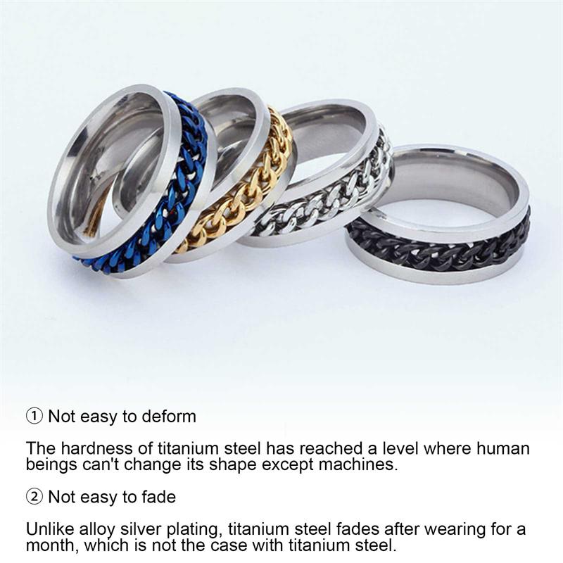 Крутые вращающиеся мужские кольца из нержавеющей стали для пар, вращающиеся кольца, подарок