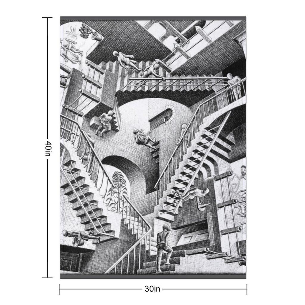 Escher Staircases Throw Blanket Flannels Single For Sofa Thin Soft Beds Blankets