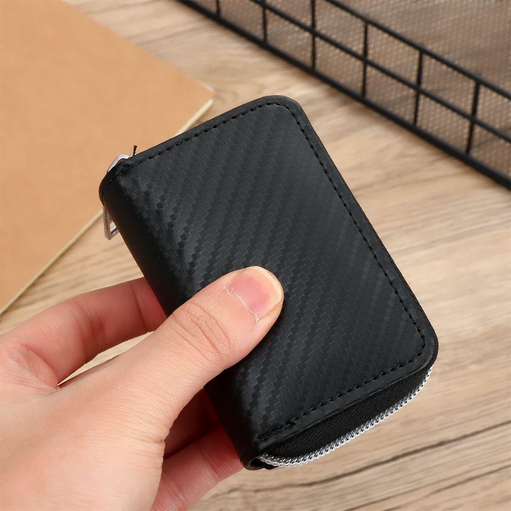 Keyless PU Zipper Bag Faraday Cage RFID Blocking Bag Signal Blocker Case Car Key Signal Shielding