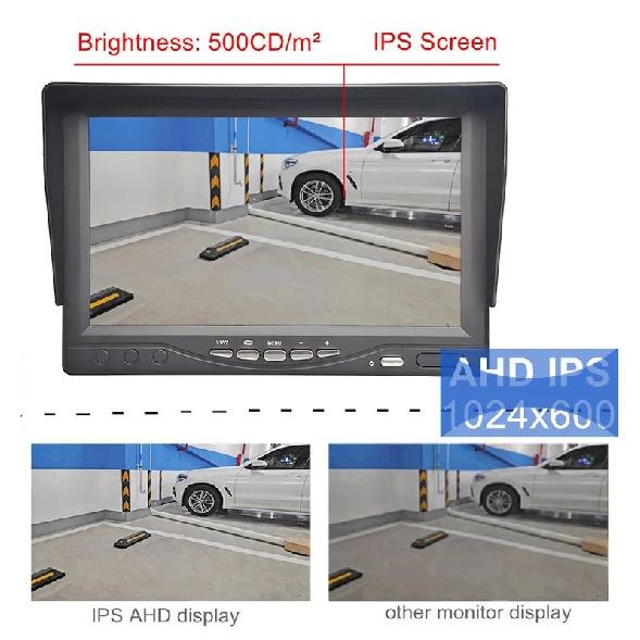 DIYKIT 7inch AHD IPS Rear View Car Monitor Support CVBS 720P 1080P AHD Camera Support Video Recording Diaplay Two Cameras Image