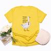 Summer Round Neck 3D Today I Am A Serious Goose Print Top  Fashionable Casual Short Sleeved Women's T-shirts