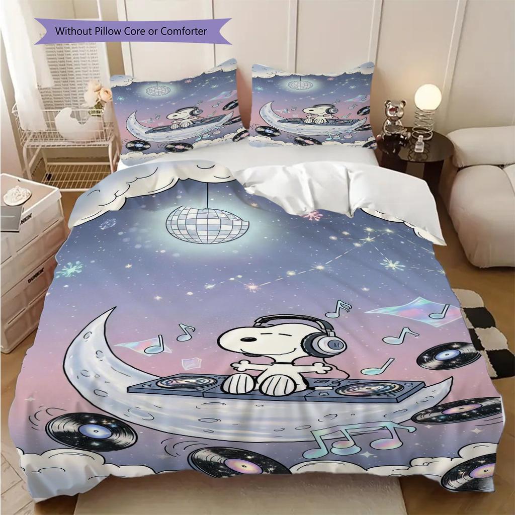 1PC Snoopy pattern Bedding Quilt Set Quilt Cover Pillowcase Home Decoration Birthday Gift (1 * duvet cover + 2 * pillowcase, without core)