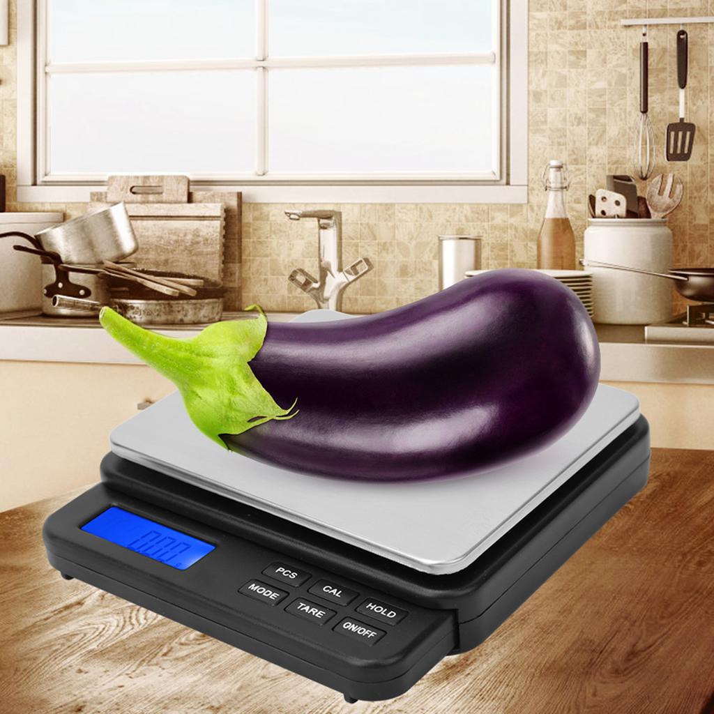 High Digital Kitchen Scale Electric Weighing Scale with Blue Backlit Display 1000g/0.
