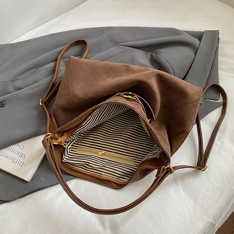 Yogodlns Ленивый стиль Ретро Одноплечевая Сумка под Мышку Минималистичная Сумка-тоут Большая Вместимость Сумка для Поездок Сумки через Плечо