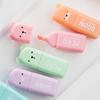 4/5/6pcs Cartoon Bear Color Highlighter Marker Pens Set 1-3mm Oblique Tip Spot Liner Drawing Highlighting Tools School