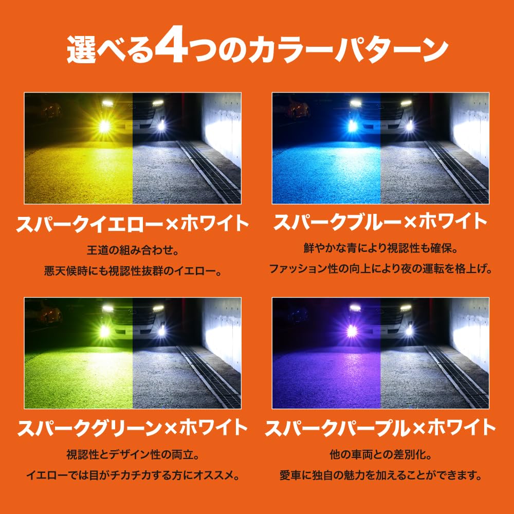 L1B LED Fog Lamp, White, 2 Colors Switching, Explosive Light, 5300 Lm, Dual Color,