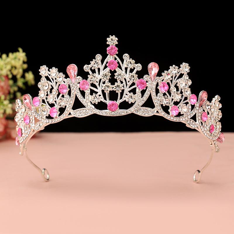 Crystal Red Princess Crown Headdress: Sweet Bridal Hair Accessory & 18th Birthday Gift