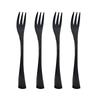 4 Pcs Mirror Black 304 Stainless Steel Cocktail Dessert Fork Tasting Appetizer Cake Fruit Forks Small Tea Fork Dessert Fork for Snack