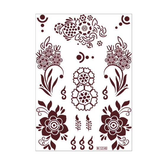 Red Henna Tattoo Kit, Waterproof Henna Tattoos Stickers, Temporary Tattoo Stickers for Women Wedding Party Festival Decorations
