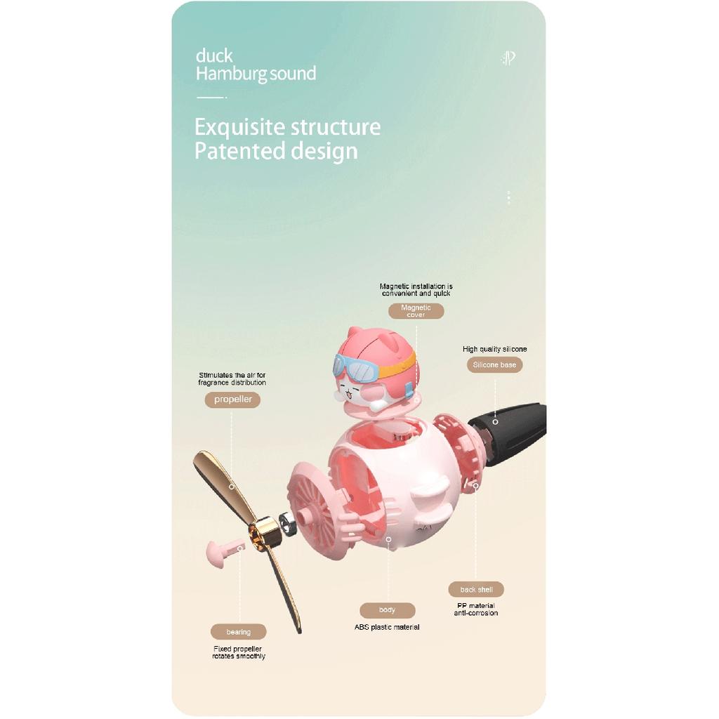 Милый автомобильный освежитель воздуха с мультяшной уткой, автовыпускное отверстие для ароматерапии, зажим для духов, диффузор, украшение для салона автомобиля