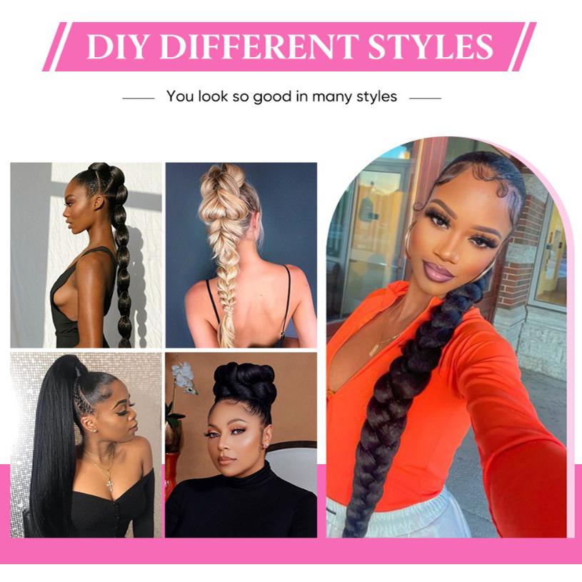 Ladies Wig Real Natural Ponytail Wig Braid Winding Hair Extension Ponytail Ponytailhair