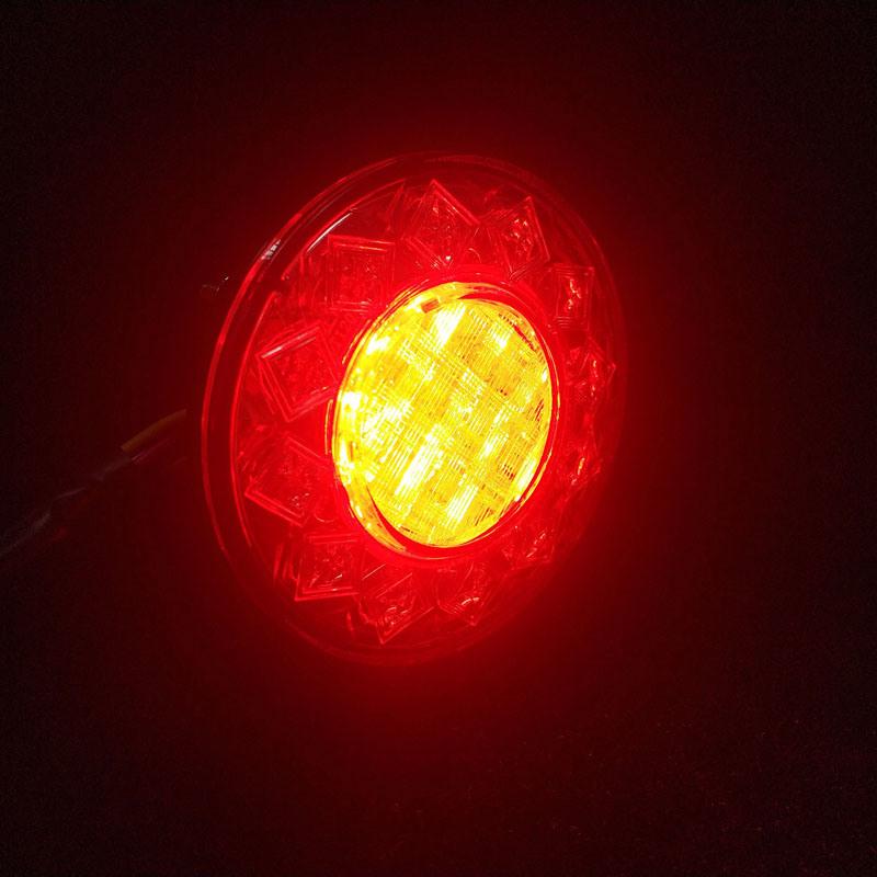 LED Tail Light Round Tail Lamp Rear Brake Indicator Light for Truck Trailer