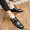 Мужские остроносые кожаные туфли, летние дышащие британские кожаные туфли, корейская версия, лакированная кожа, глянцевая поверхность